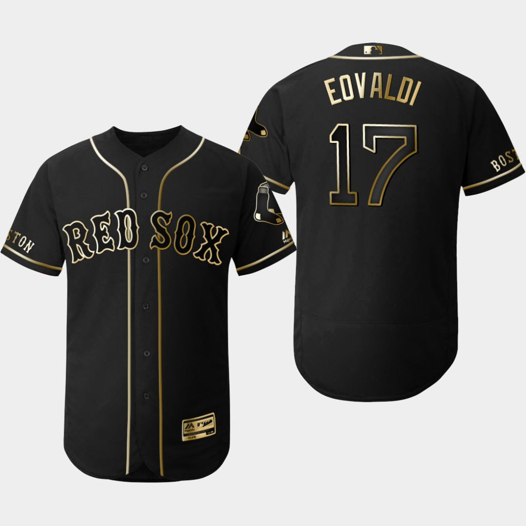 Red Sox 17 Nathan Eovaldi Black Gold Flexbase Jersey