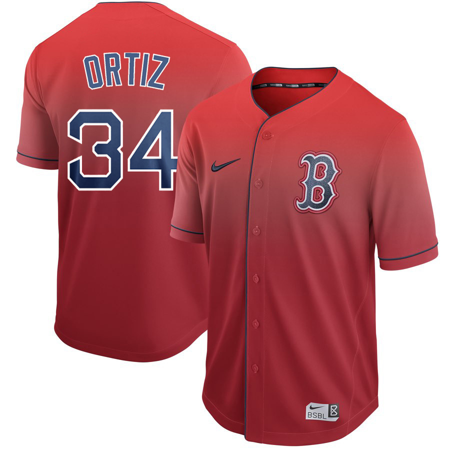 Red Sox 34 David Ortiz Red Drift Fashion Jersey