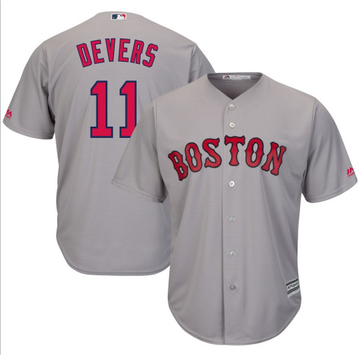 Red Sox 11 Rafael Denvers Gray Cool Base Jersey