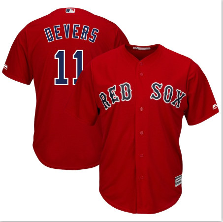 Red Sox 11 Rafael Denvers Red Cool Base Jersey