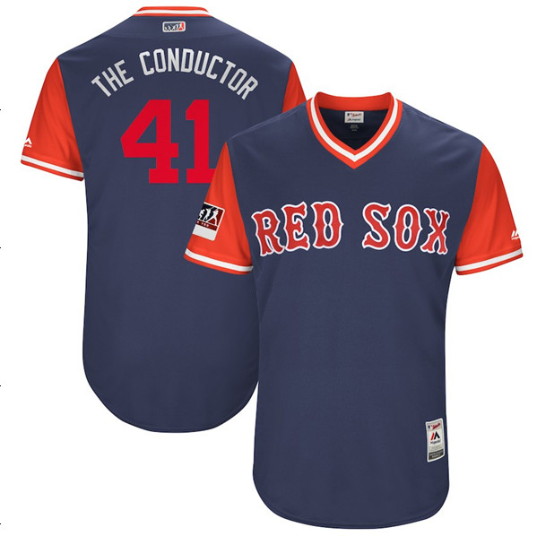 Red Sox 41 Chris Sale The Conductor Navy 2018 Players' Weekend Authentic Team Jersey