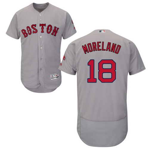 Red Sox #18 Mitch Moreland Grey Flexbase Authentic Collection Stitched Baseball Jersey