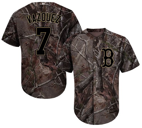 Red Sox #7 Christian Vazquez Camo Realtree Collection Cool Base Stitched Baseball Jersey