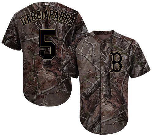 Red Sox #5 Nomar Garciaparra Camo Realtree Collection Cool Base Stitched Baseball Jersey