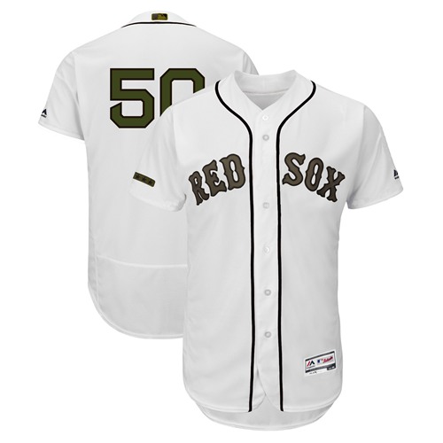 Red Sox #50 Mookie Betts White Flexbase Authentic Collection 2018 Memorial Day Stitched Baseball Jersey