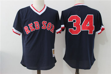 Red Sox 34 David Ortiz Navy Cooperstown Collection Mesh Batting Practice Jersey