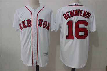 Red Sox 16 Andrew Benintendi White Cool Base Jersey