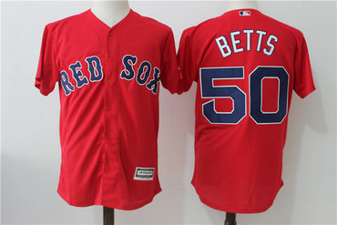 Red Sox 50 Mookie Betts Red Cool Base Jersey