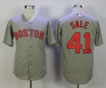 Red Sox 41 Chris Sale Gray Cool Base Jersey