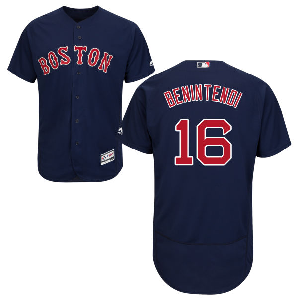 Red Sox 16 Andrew Benintendi Navy Flexbase Jersey