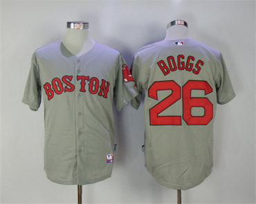 Red Sox 26 Brock Boggs Grey Cool Base Jersey