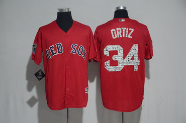 Red Sox 34 David Ortiz Red 2017 Spring Training Cool Base Jersey