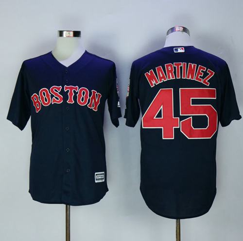 Red Sox #45 Pedro Martinez Navy Blue New Cool Base Stitched MLB Jersey - 副本