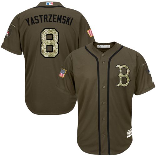 Red Sox #8 Carl Yastrzemski Green Salute to Service Stitched MLB Jersey