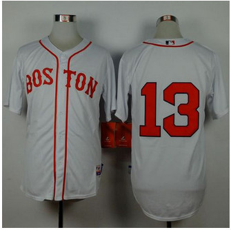 Boston Red Sox #13 Hanley Ramirez White Cool Base Stitched Baseball Jersey