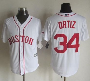 Boston Red Sox #34 David Ortiz White Alternate Home New Cool Base Stitched Baseball