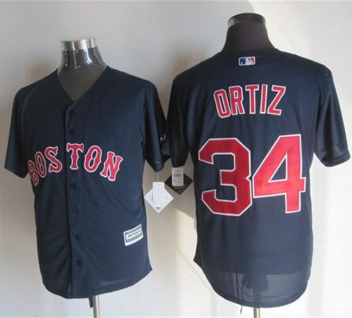 Boston Red Sox #34 David Ortiz Navy Blue New Cool Base Stitched Baseball Jersey