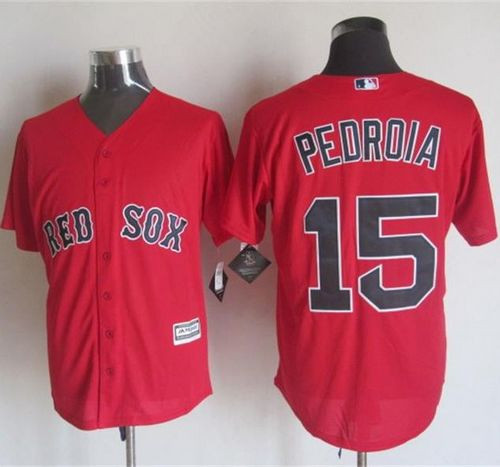 Boston Red Sox #15 Dustin Pedroia Red New Cool Base Stitched Baseball Jersey