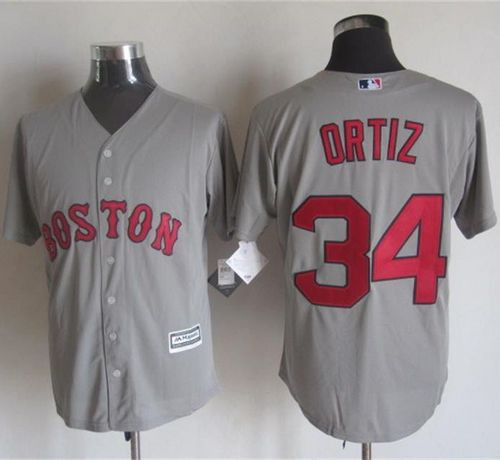 Boston Red Sox #34 David Ortiz Grey New Cool Base Stitched Baseball Jersey