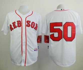 Boston Red Sox #50 Mookie Betts White Cool Base Stitched Baseball Jersey