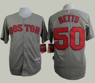 Boston Red Sox #50 Mookie Betts Grey Cool Base Stitched Baseball Jersey