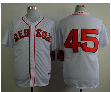 Boston Red Sox #45 Pedro Martinez White Cool Base Stitched Baseball Jersey