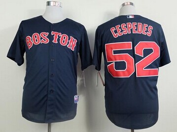 Boston Red Sox #52 Yoenis Cespedes Dark Blue Cool Base Baseball Jersey