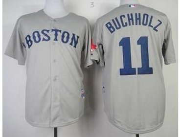 Boston Red Sox 11 Clay Buchholz Grey Cool Base MLB Jerseys