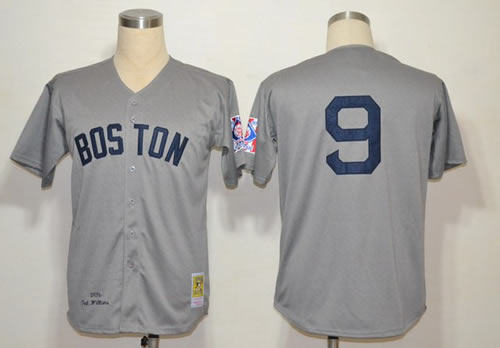 mlb jerseys boston red sox 9 ted williams grey 1939 cool base jerseys