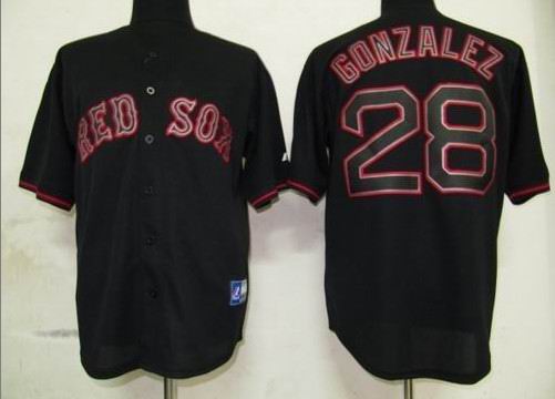 Boston Red Sox 28 Adrian Gonzalez Pitch Black Fashion Jersey