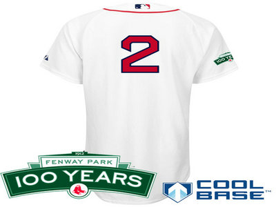 Boston Red Sox 2 Jacoby Ellsbury white Cool Base Jersey wFenway Park 100th Anniversary Patch