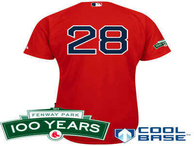 Boston Red Sox 28 Adrian Gonzalez red Cool Base Jersey wFenway Park 100th Anniversary Patch