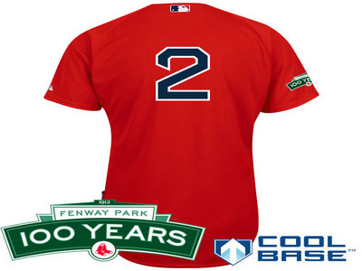 Boston Red Sox 2 Jacoby Ellsbury red Cool Base Jersey wFenway Park 100th Anniversary Patch