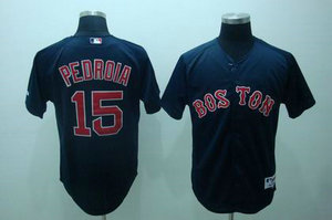 Boston Red Sox 15 Dustin Pedroia d k blue Jersey