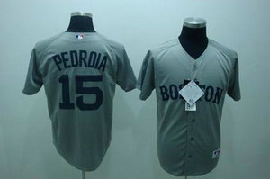 Boston Red Sox 15 Dustin Pedroia grey Jersey