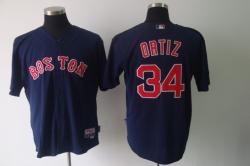 MLB Boston Red Sox #34 David Ortiz Blue jerseys