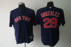 MLB Boston Red Sox 28# Gonzalez Blue Jerseys