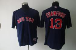 MLB Boston Red Sox 13# Grawford Blue Jerseys