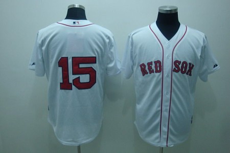 MLB Jerseys Boston Red Sox #15 Pedroia white(cool base)