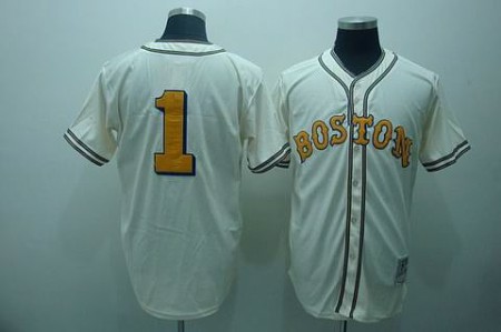 MLB Jerseys Boston Red Sox #1 m&n cream