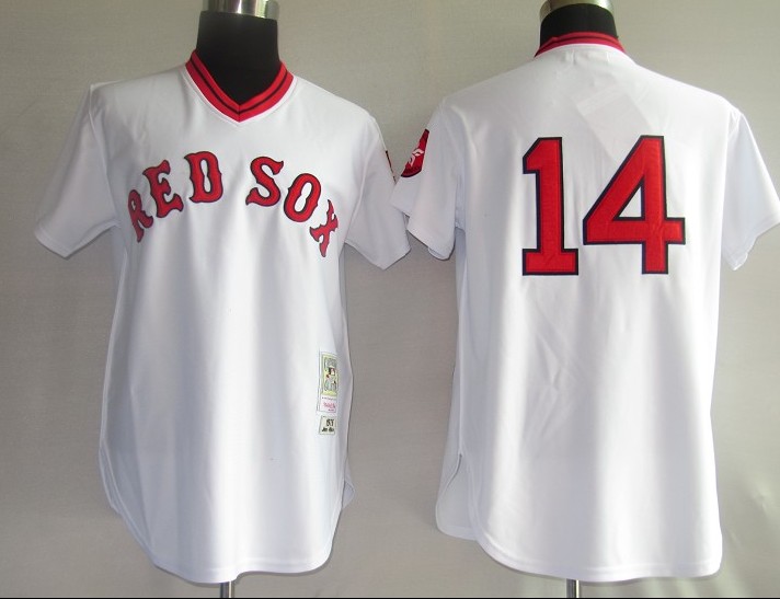 MLB Jerseys Boston Red Sox 14# JIM RICE white [M&N