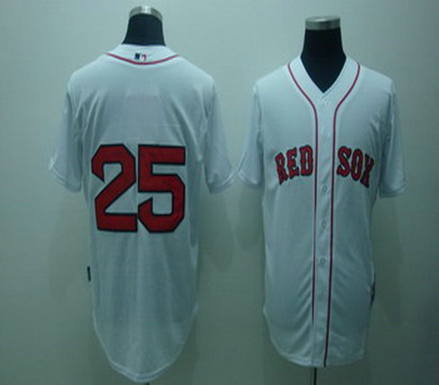 Boston Red Sox 25 Mike Lowell White Jerseys