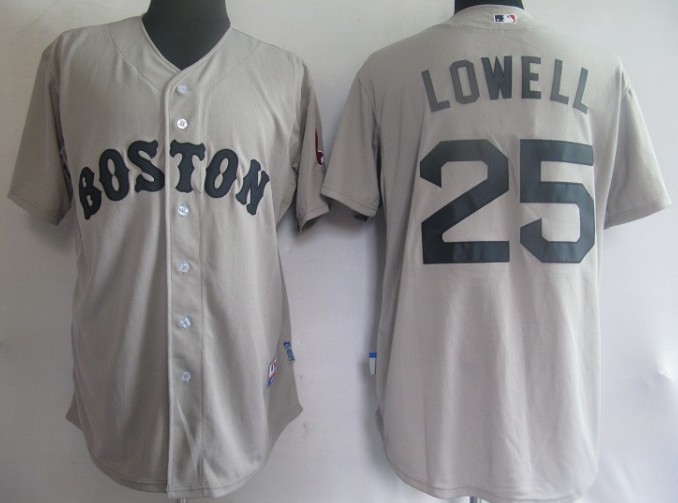 MLB Jerseys Boston Red Sox 25# LOWELL Grey