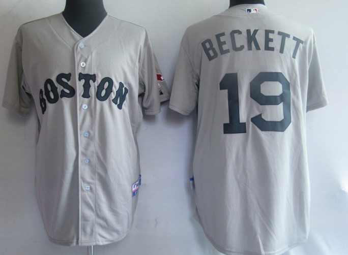 MLB Jerseys Boston Red Sox 19 Beckett Grey