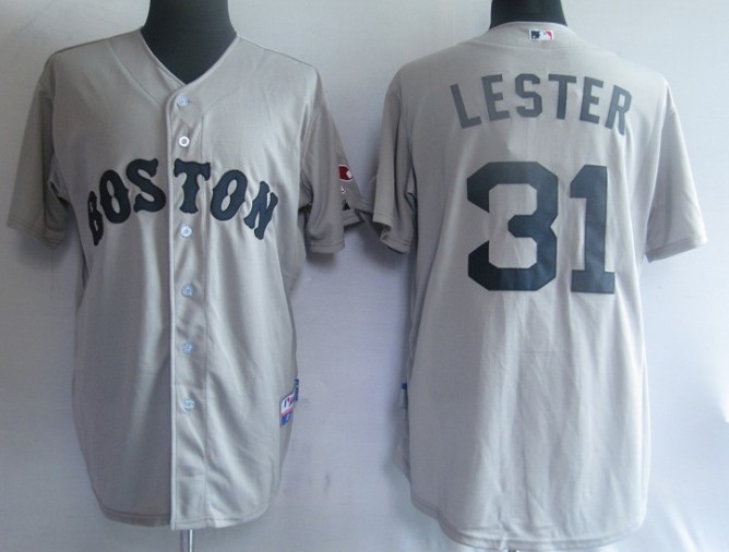 MLB Jerseys Boston Red Sox 31 Lester Grey