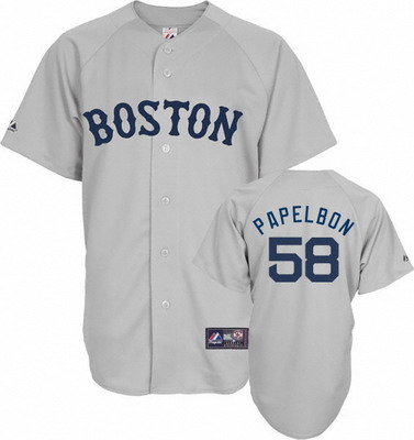 Boston Red Sox 58 Jonathan Papelbon grey jerseys