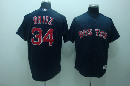 Boston Red Sox 34 David oritz Navy blue jerseys