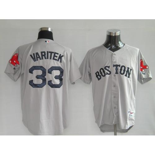 Jerseys Boston Red Sox 33 Varitek Grey