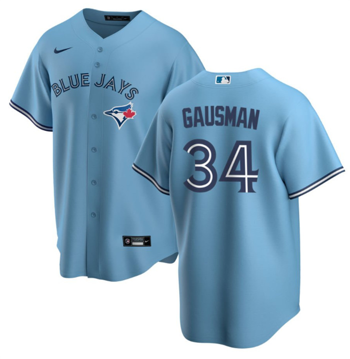 Men's Toronto Blue Jays #34 Kevin Gausman Light Blue Cool Base Stitched Jersey