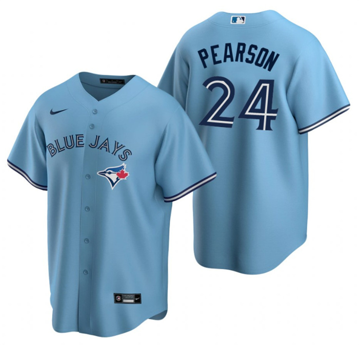 Men's Toronto Blue Jays #24 Nate Pearson Light Blue Cool Base Stitched Jersey